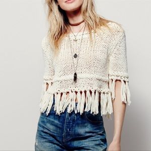 Free people fringe sweater size medium